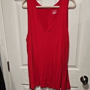 Lane Bryant Red V-Neck Tank Top